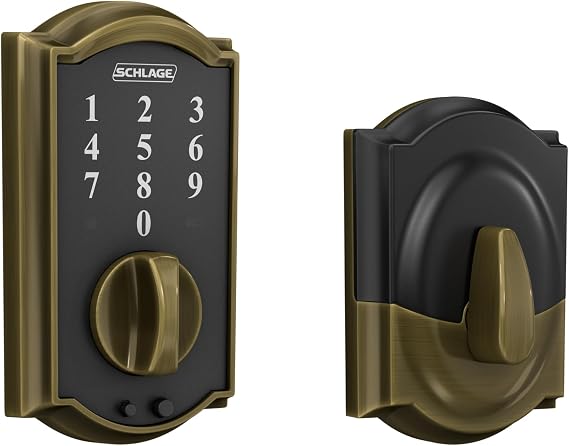 Schlage Touch Camelot Deadbolt (Antique Brass) BE375 CAM 609 Schlage Lock Company