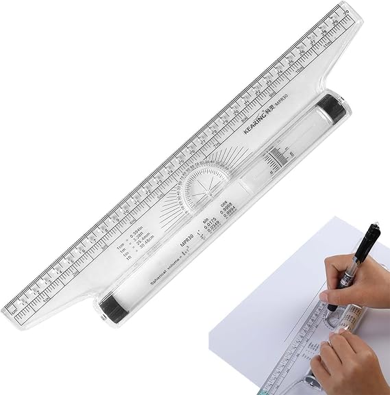 Measuring Rolling Ruler | 30cm Translation Angle Ruler Practical Measuring Tool | Roller Translation Angle Ruler for Students and Professionals Allystyle