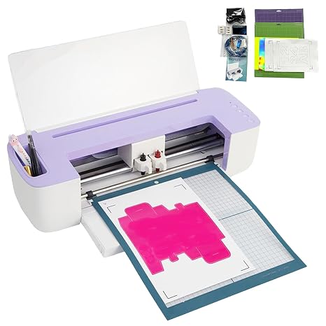 Electric Die Cutting and Embossing Machine, Mini Cutting Plotter with Tool Organizers, Adjustable Speed 10-300mm/s, Max Cutting Thickness 1mm, Automatic Sensing for 100+ Materials