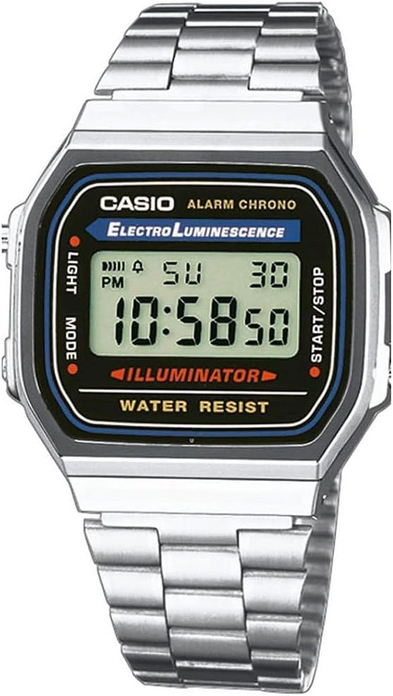 Casio Unisex saat dijital paslanmaz çelik kayışlı – A168WA