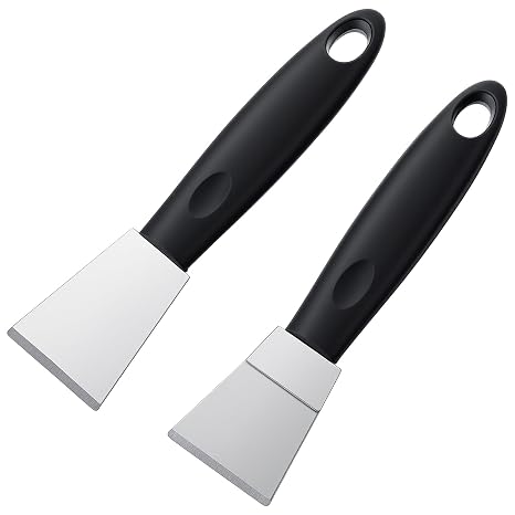 2pcs Professional 3d Printer Tool 3d Print Printing Scraper Spatula Set Stainless Steel Straight Head Print Scraper With Non Slip Metal Curved Scraping Tools Comfortable Grip for Model Removal