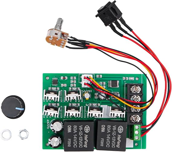POFET DC Motor Controller DC 10-50V 40A DC Motor Speed Control Reversible PWM Controller 12V 24V 36V 48V Forward Reverse Switch