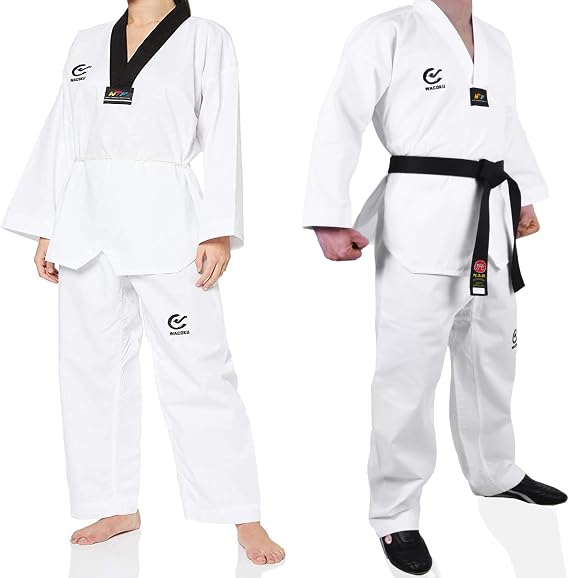 MAR | Taekwondo Uniform, V-Neck Gi, Wacoku Gi | Men & Women; Kids & Adult Sizes | Taekwondo Suit, Taekwondo Dobok - Polycotton Medium-Weight Fabric (8oz)