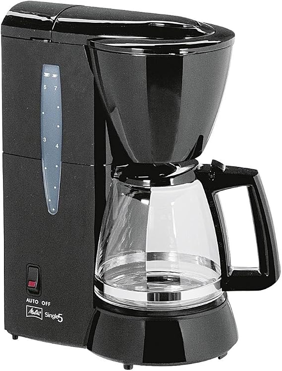 Melitta Filter Coffee Maker with Glass Carafe, For 5 Coffee Cups, Single 5, Black, M720-1/2