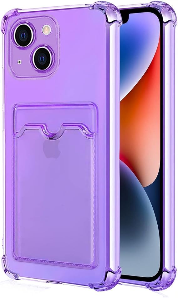 Microsonic Kılıf Apple iPhone 15 Plus için Card Slot Shock Kılıf Lila [iPhone 15 Plus ile Uyumlu Kılıf - Lila]