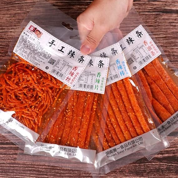 Spicy Strips Chinese Snack 125g/bag Lataio Spicy Strips, Spicy Snack Web Celebrity Latiao Snacks, Hunan Specialty, Gluten, Very Spicy Spicy Stick, Instant Snacks (Spicy stick)