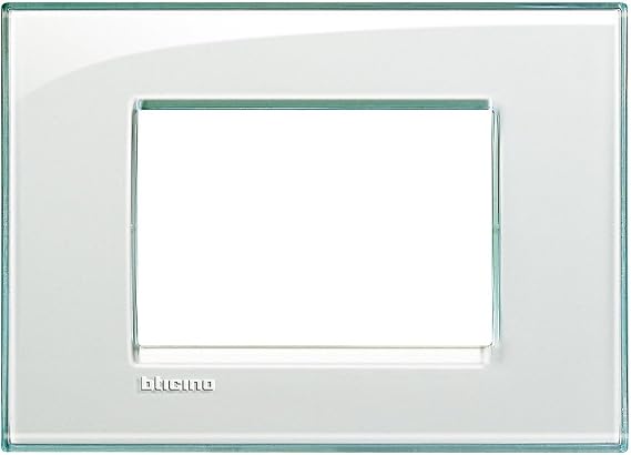 BTicino Living Light LNA4803AC Plate Square 3-Switch, Steel, white, LNA4803KA