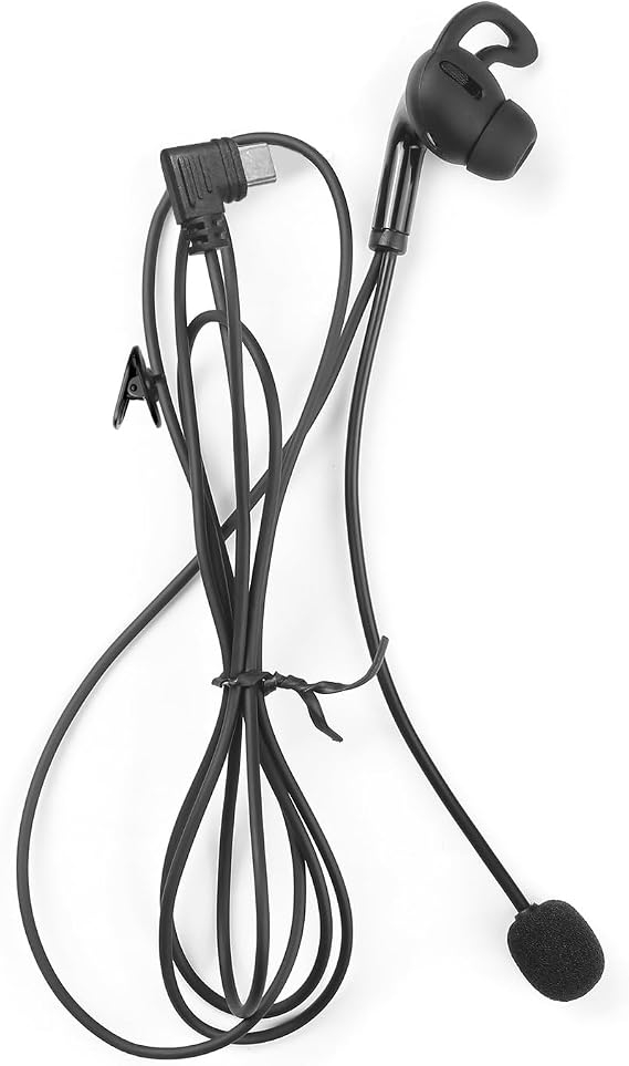 EJEAS Single Ear Headphones Hook Microphone Headset for Intercom Referee Communication for V6 / Q7/ V4 / FBIM