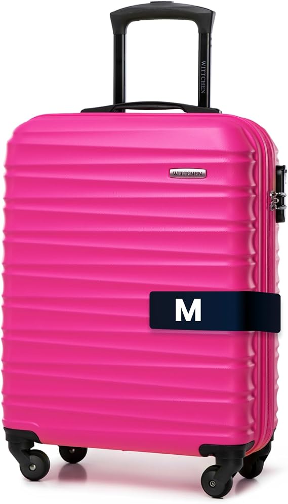 Wittchen Travel Suitcase Hand Luggage Cabin Luggage Rolling Suitcase Hard Shell pink carry-on luggage