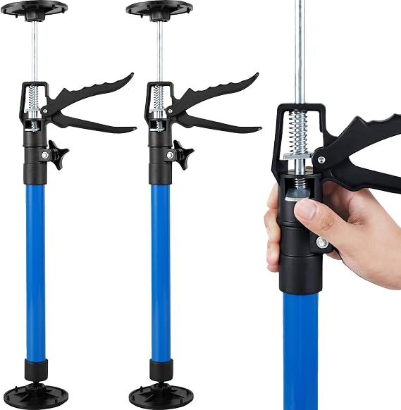 2 Pcs Telescopic Quick Support Rod Adjustable 50-115cm 3rd Hand Support System Heavy Duty 40kg Capacity Support Poles Non-Slip Door Frame Strut Small Acro Prop for Cabinet Drywall Woodworking