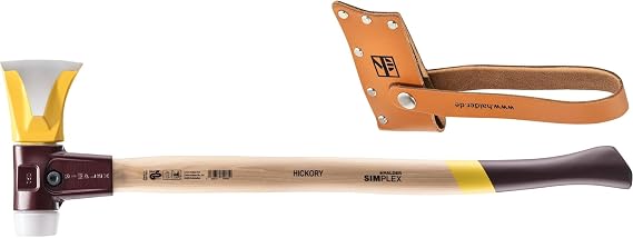 Simplex 3007.751 Splitting Axe with Wedge Bars Malleable Cast Iron Housing and Hickory Handle Diameter 50 mm
