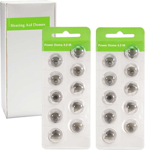 Hearing Aid Domes for Phonak Replacements, Phonak Hearing Aid Domes (Phonak Vented Domes Medium Size / 2 Packs）, Universal Domes for Phonak Hearing Aid Accessories.