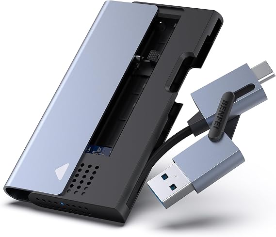 BENFEI M.2 NVME SSD Enclosure, 10Gbps USB Type-C/Type-A to NVME PCI-E Conversion Case, Supports M-Key/B+M Key for Solid State Drive, Support UASP, Trim, Support 2230, 2242, 2260, 2280 SSD