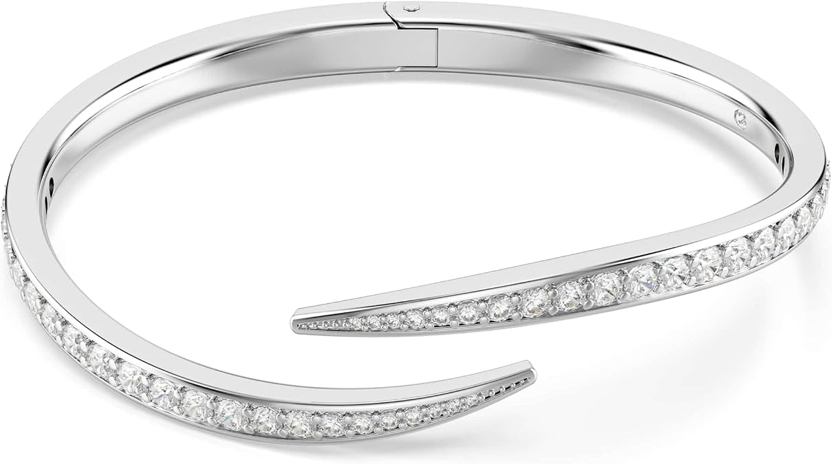 Swarovski Vienna Collection Bangle, Round Cut, Swan, White, Rhodium Plated