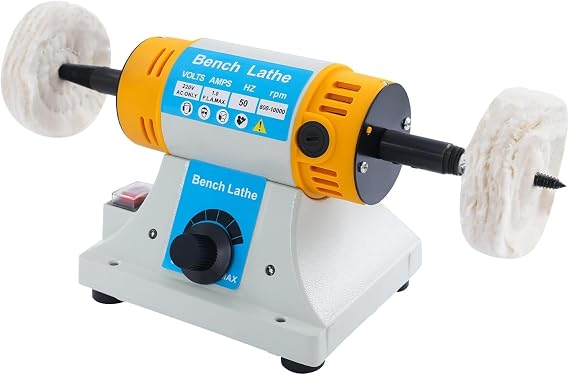 Mini Bench Polisher Machine Multi-Functional Grinder Polisher, Variable Speed Jewelry Polishing for Grinding & Polishing