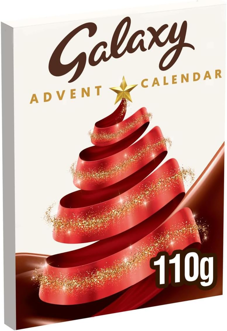 Galaxy Milk Chocolate Advent Calendar, 110g, Ideal for Christmas Chocolate Gift Box, or Snacks