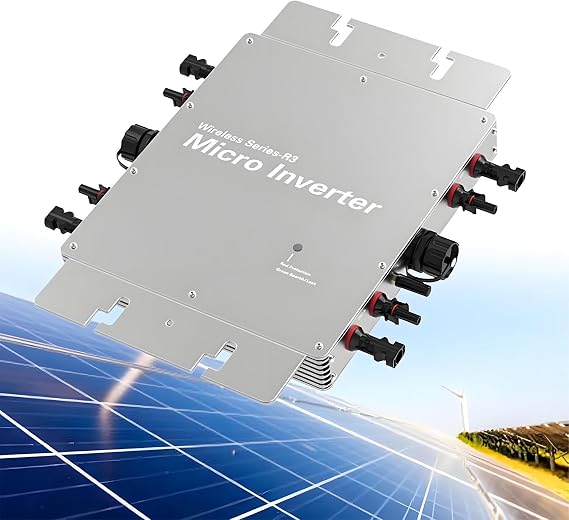 Micro Inverter 1200W/1400W/1600W, Grid Tied with MPPT, IP65 Waterproof, WiFi Monitoring, 22-60V DC Input, 120V/230V AC Output for Home and Rooftop Solar