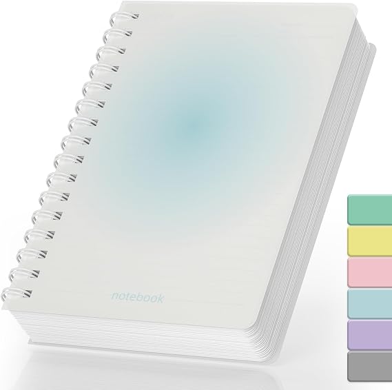 Smarpau Notebook Notepad B5, Colorful Wirebound Spiral Notebooks 300 Pages/150 Sheets for Writing, 100gsm Thick Paper, PVC Hardcover Journal for Women Men Work Office School, 19 x 25 cm - Blue