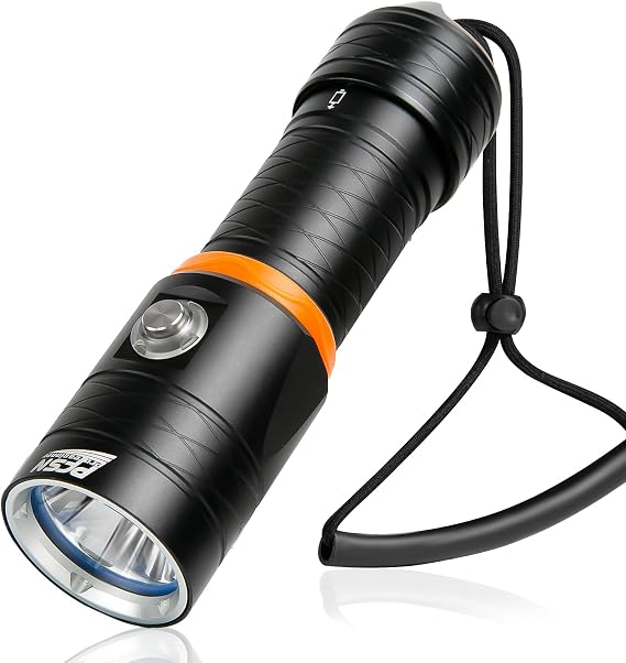 ダイブライト スキューバダイビング懐中電灯 - PFSN 3500ルーメン ダイビング用水中懐中電灯、400mのビーム距離を持つプロフェッショナルダイビングライト、20時間長持ち、充電式防水LEDダイブトーチ