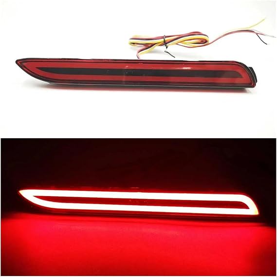 Tail Lights 1 Pair LED Reflector Lamp Rear Fog Lamp For Lexus GX470 RX300 IS-F NX200t NX300h RC350 RC350 RCF 2015-2020 Bumper Light Brake Light Car Rear Lamp (Color : A, Size : 3 Functions)
