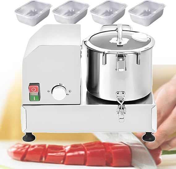 Commercial Food Processors & Food Choppers, 6L Electric Meat Grinders 1200 RPM Stainless Steel Vegetable Grater with 4 Food Box for Chopping, Mincing, Shredding, and Mixing