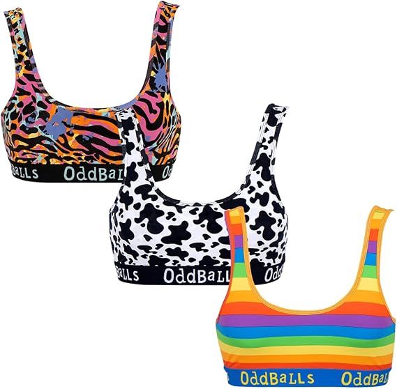 OddBalls Womens Bralettes, 3 Pack - Seamless Wireless Everyday Fit, Multipack