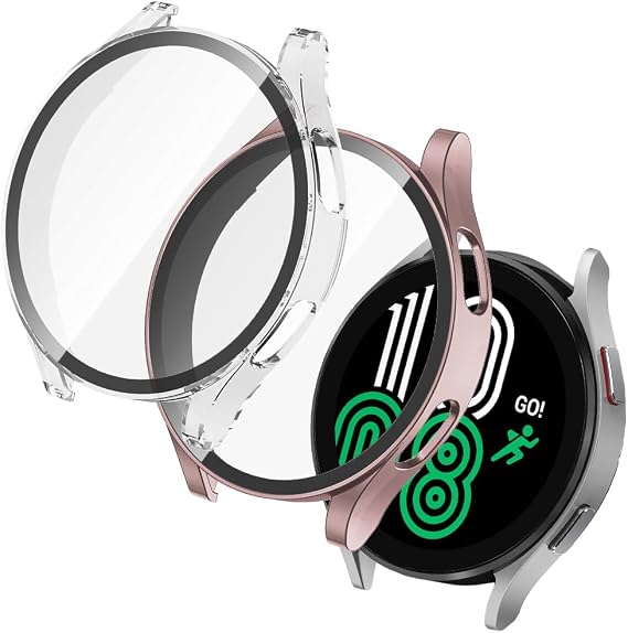 OFFCUP 2 Pack Case with Screen Protector for Samsung Galaxy Watch 4 40mm