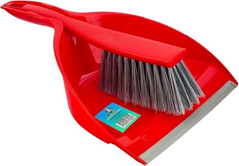HOMESmith Made in Italy Dustpan and Broom Red