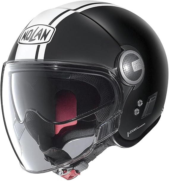 Nolan N21 Visor 06 Dolce Vita Yarım Motosiklet Kaskı 099 Siyah Beyaz S