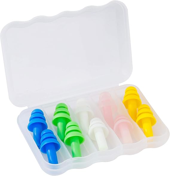 Ear Plugs for Sleeping Earplugs Reusable Soft Noise Cancelling for Adults Kids Sleeping Swimming Study Travel Concerts Assorted Color 5 Pairs