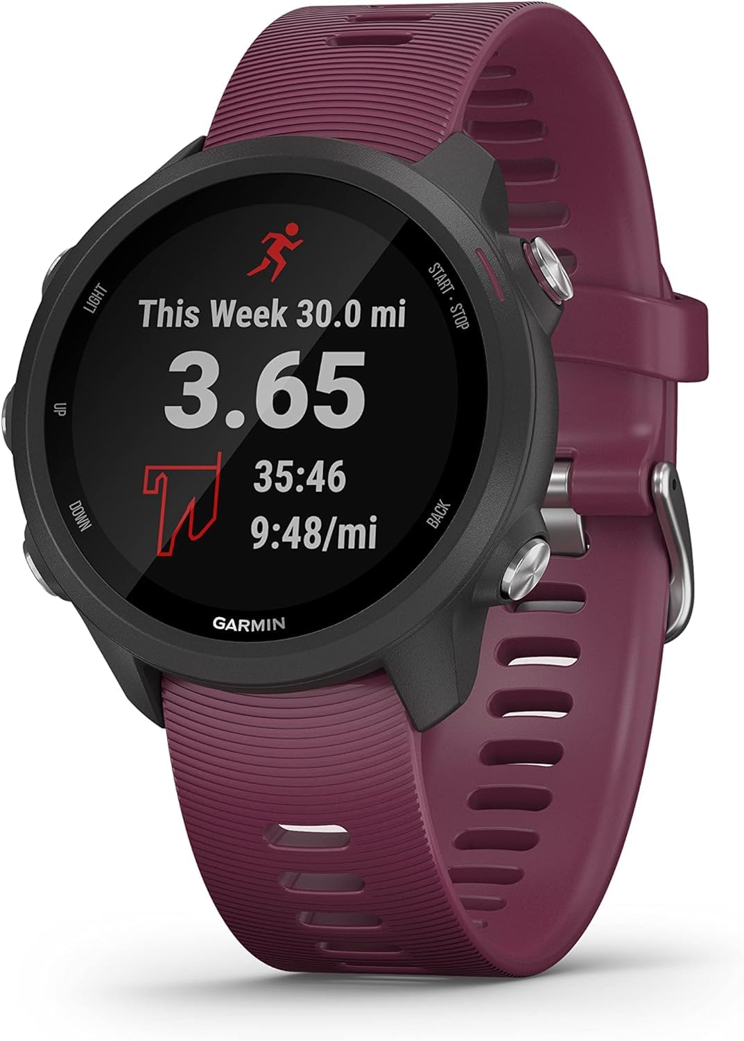Garmin Forerunner 245, GPS Running Smartwatch, Personalized Training Plans, Detailed Workout Analysis, Up to 7 Day Runtime, Bordeaux (Renewed)