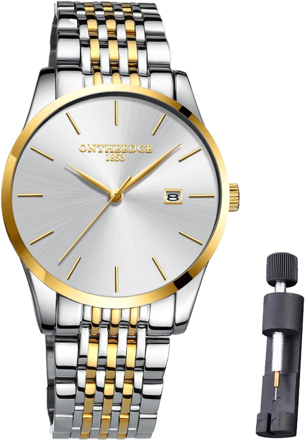 Men's Watch Stainless Steel Waterproof Classic Large Dial Minimalist Watch Man Analogue Quartz Men's Watches Blue