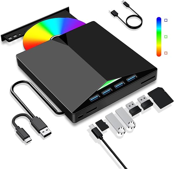 External CD DVD Drive Portable DVD Burner External USB 3.0 Type-C +/-RW