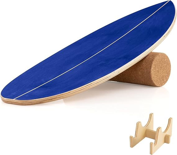 COSTWAY Wooden Balance Board, Surfing Skate Balance Trainer