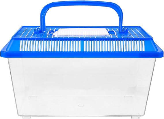 Toyvian Turtle Aquarium with Basking Platform and Docking Ramp Plastic Turtle Living Tank for Feeding and Resting Reptile Habitat Box with Feeding Trough