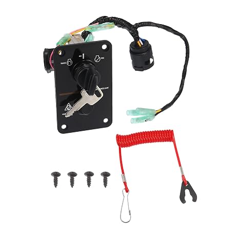 704-82570-08-00 Single Engine Key Switch Panel Compatible with Yamaha Outboard Ignition Switch 12V Boat Console Control 704-82570-11-00 704-82570-12-00