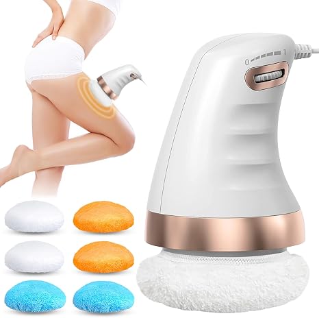 Cellulite Massager Electric: Anti Cellulite Massager with 6 Interchangeable Fabric Heads for Abdomen Legs Cellulite Massage Lipedema Massager for Skin Lifting Tightening and Smoothing