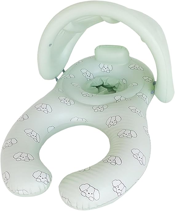 Parent Kid Inflatable Pool Float with Adorable Puppy Design Thickened Double Air Chambers for Water Play and Bonding Double Swim Float for Kids