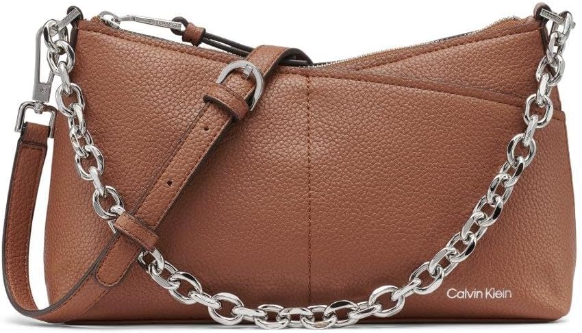 Calvin Klein Women's Zoe Top Zip Chain Crossbody,