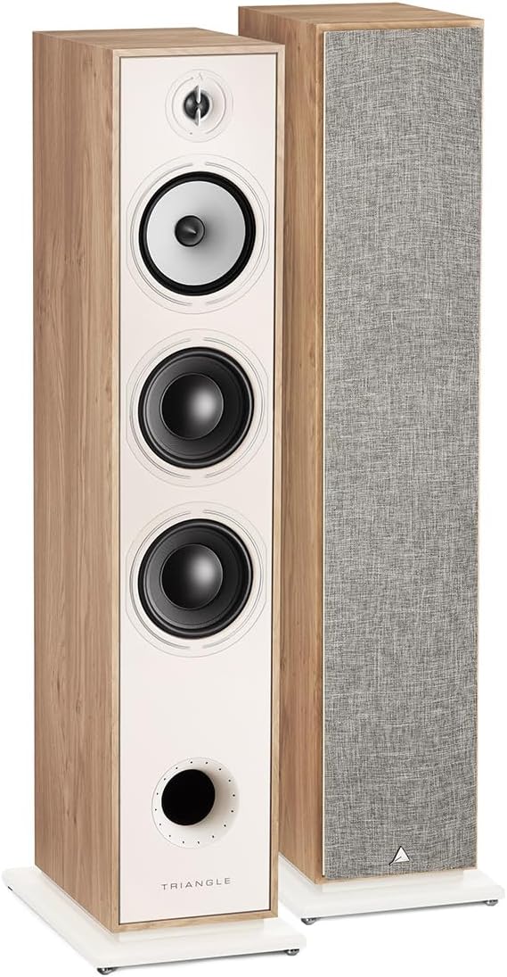 Triangle - BOREA BR08 Hi-Fi Floorstanding Speakers - Power handling 150W - Efficiency 92 dB/W/m - 16cm drivers - Versatile Music and Home Cinema - 206 x 1020 x 314 mm - Light Oak (Pair)