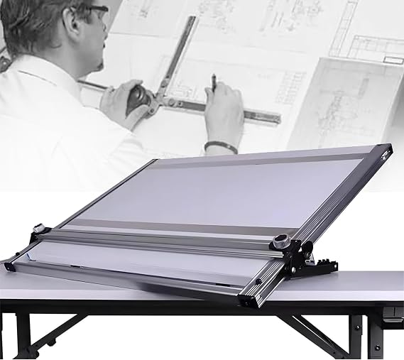 Professional Drawing Board with Parallel Motion Bar and Adjustable Tilt, Ideal for Artists and Architects