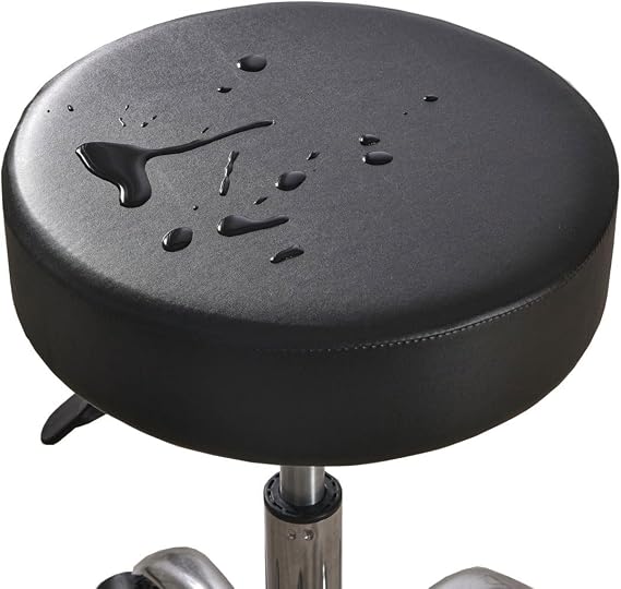 Stretch Stool Covers Round 2/4/6 Pack Waterproof PU Leather Bar Stool Slipcovers Round Bar Stool Seat Cover With Elastic Bands Durable Round Chair Cover For 12-15 Inch Round Chair ( Color : Nero , Siz