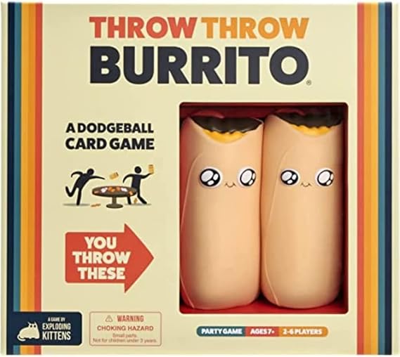 Exploding Kittens Throw Burrito & Avocado Bundle - Card Games for Adults Teens & Kids - Fun Family Dodgeball Game