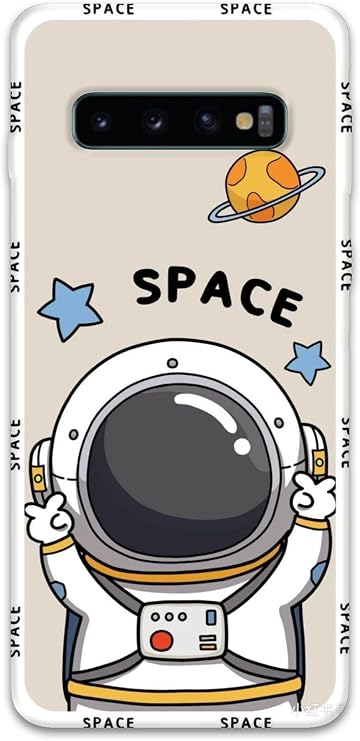 Gramaphone Galaxy S10 Plus ile Uyumlu Astronot Desenli Telefon Kılıfı + Ekran Koruyucu - 5865