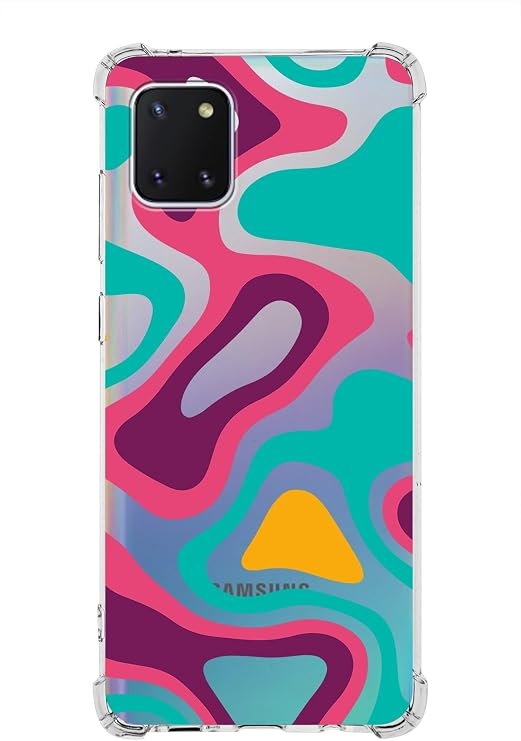 PrintiFy Samsung Galaxy Note 10 Lite Köşe Korumalı Antişok Kapak Renkli Desen Tasarımlı Şeffaf Kılıf