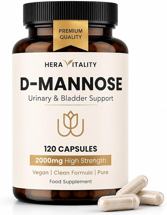 D-Mannose Capsules 2000mg High Strength | Urinary & Bladder Support | D Mannose Supplement for Women | 120 Vegan Capsules | UK Made | Daily Urinary Comfort