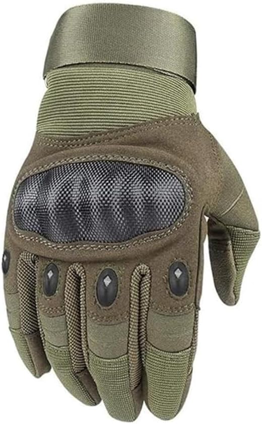 Single Sword Destekli Tam Parmak Dokunmatik Taktik Motosiklet Eldiveni Nubuk & Mikro Fiber