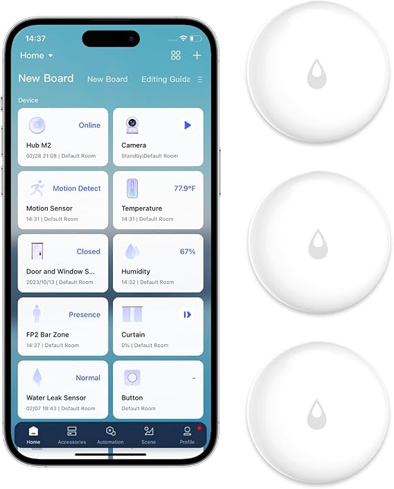Aqara 3-Pack Flood Sensor, Requires AQARA HUB