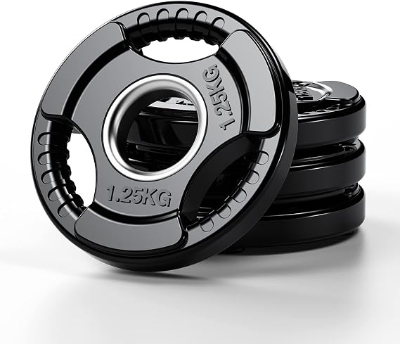 PhysKcal 50 mm Olympic Weight Plates, Tri-Grip, Rubber Coated, 1.25-25 kg