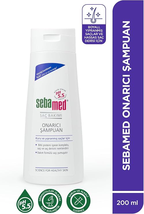 Sebamed Kuru ve Yıpranmış Saçlar İçin Nemlendirici Etkili Onarım Şampuanı 200 ml